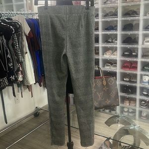 Stretchy plaid pants.